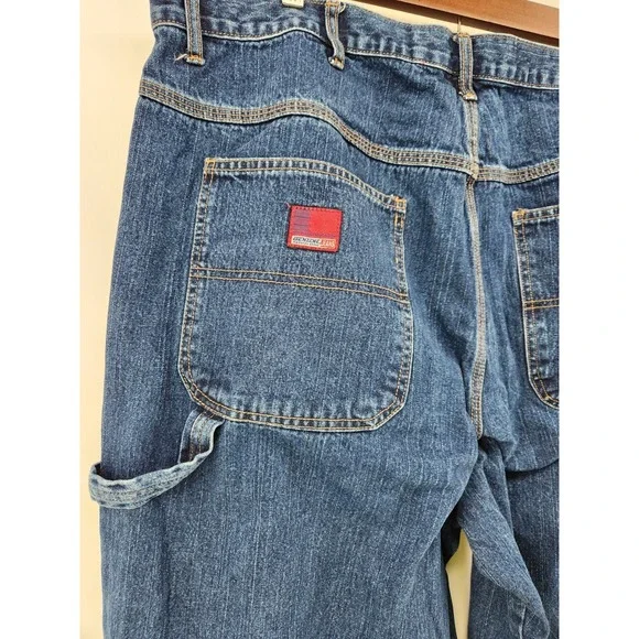 VTG Benzene Carpenter Jeans Mens 42x30 Blue Baggy Denim Dark Wash American USA - Picture 6 of 9